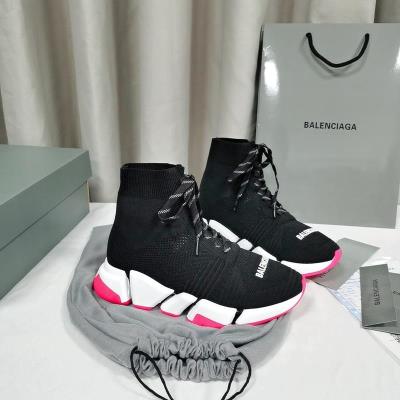 wholesale quality balenciaga speed 2.0 black white pink